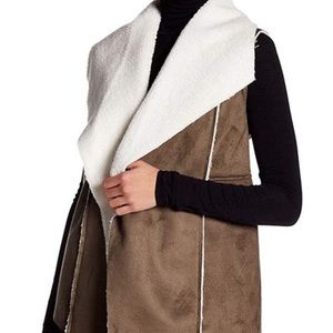 SUSINA Faux Shearling & Faux Suede Vest